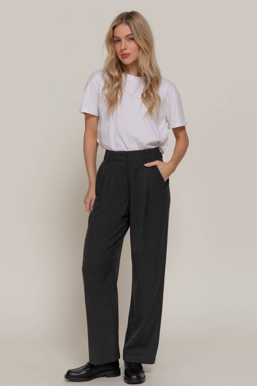 Active Basic | Active USA - Wholesale Pants - Women's - Front Pleats Detail Pants7