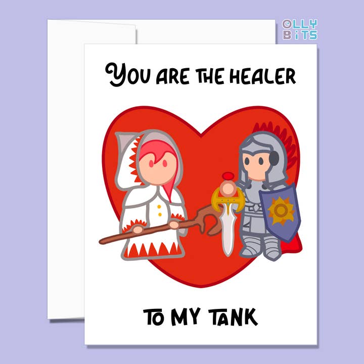 Carte de vœux du guérisseur à mon tank pour la vente par Ollybits Pixel Art