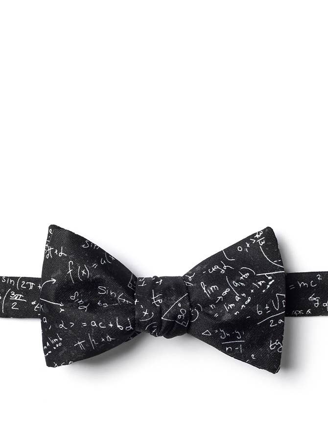 Math Equations Striktie Vlinderdas - Zwart Microfiber voor wholesale door Wild Ties