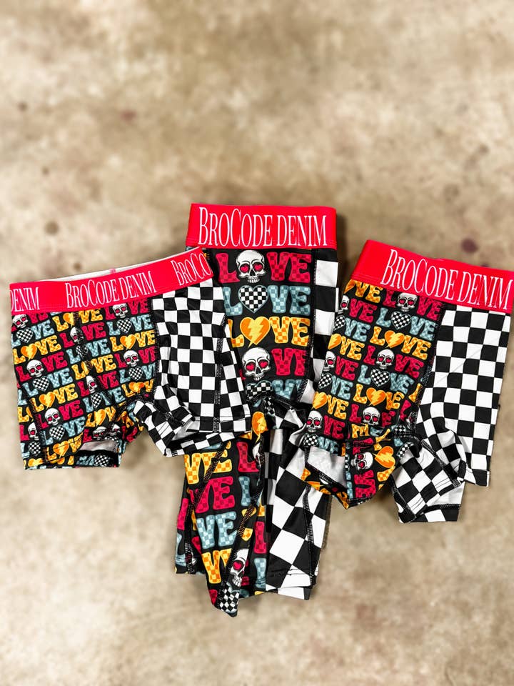 Checkin’ Love Boxer Briefs for wholesale by BroCode Denim