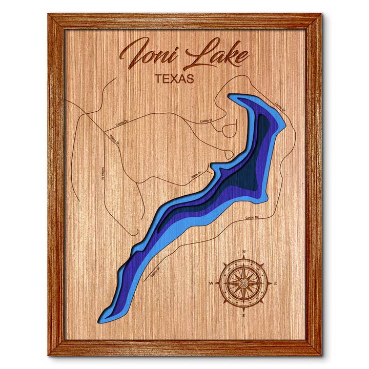 Ioni Lake, Texas Depth Map - Home & Wall Decor for wholesale by Premier Gifts and More