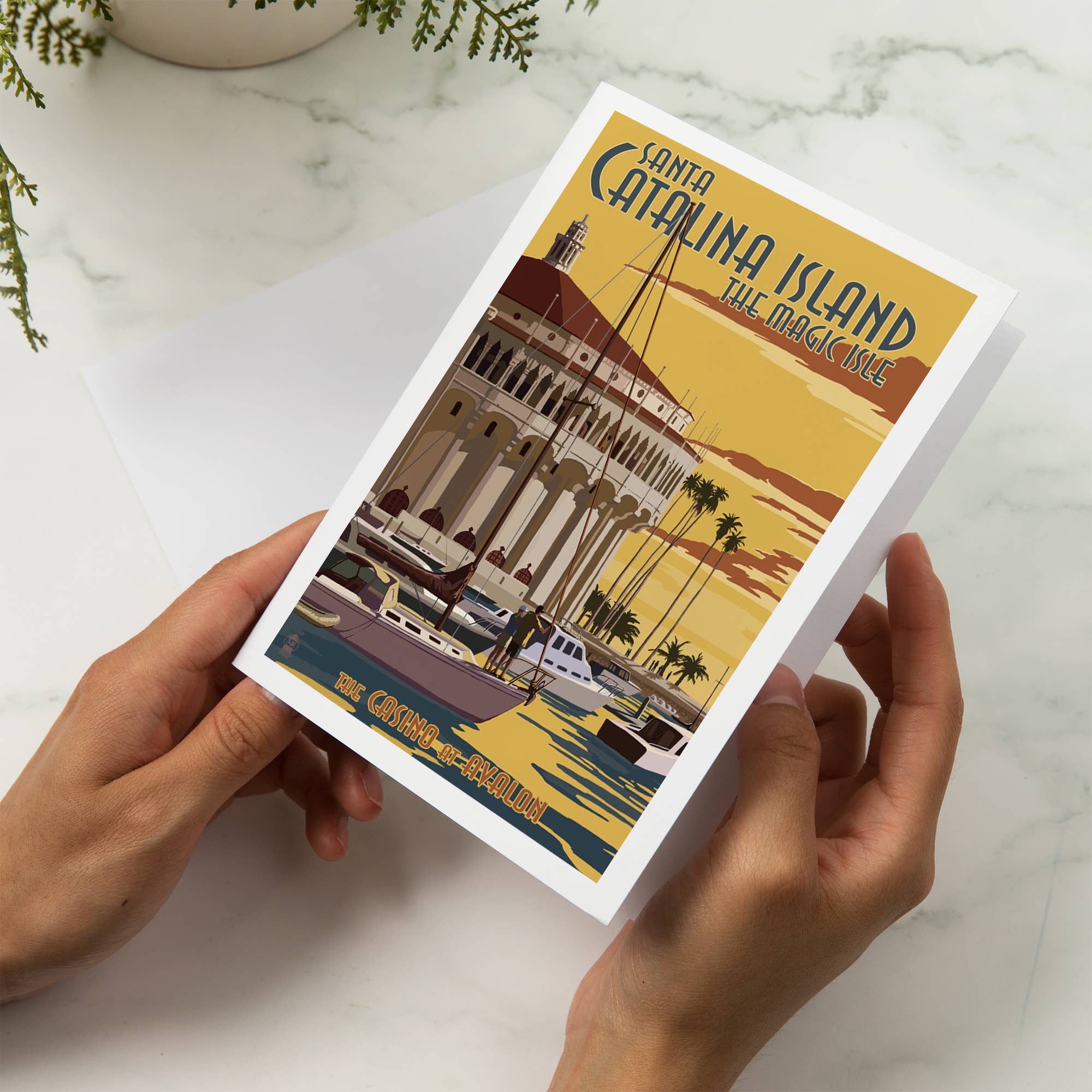 Lantern Press - Wholesale Everyday Greeting Card - GREETING CARD Catalina Island, California Casino Marina5
