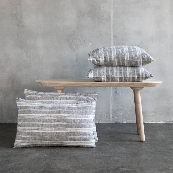 FUNDA DE COJÍN MULTIRAYAS NEGRO/BLANCO para venta al por mayor de LinenMe