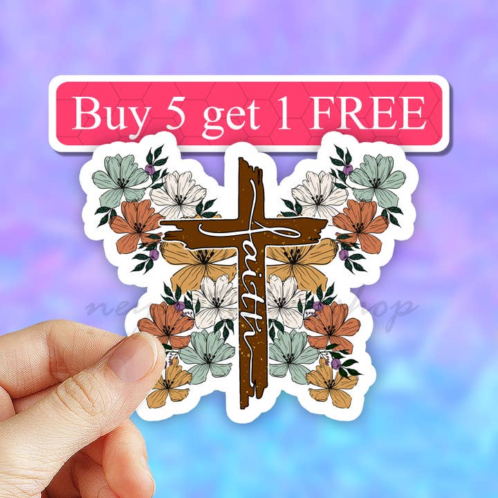 Neya Sticker Shop - Wholesale Sticker - Faith Butterfly sticker, Faith Christian decal, car sticker