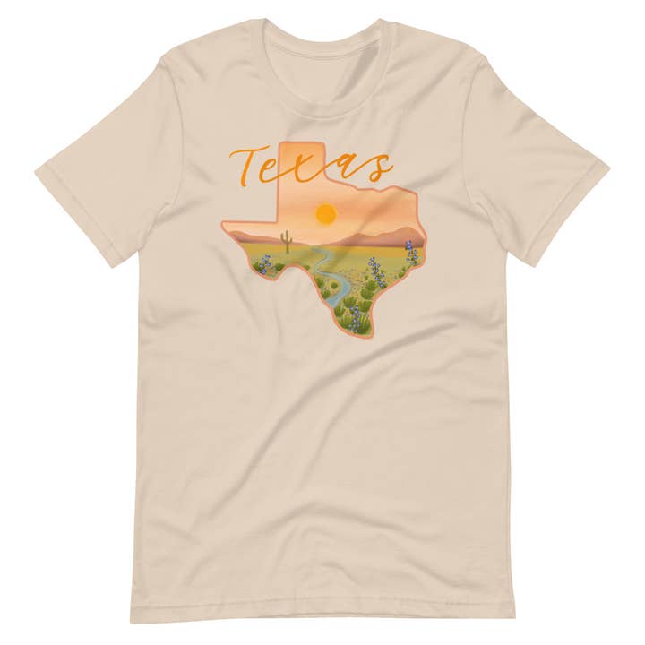 Tee-shirt Texas pour la vente par Painted Peony Art