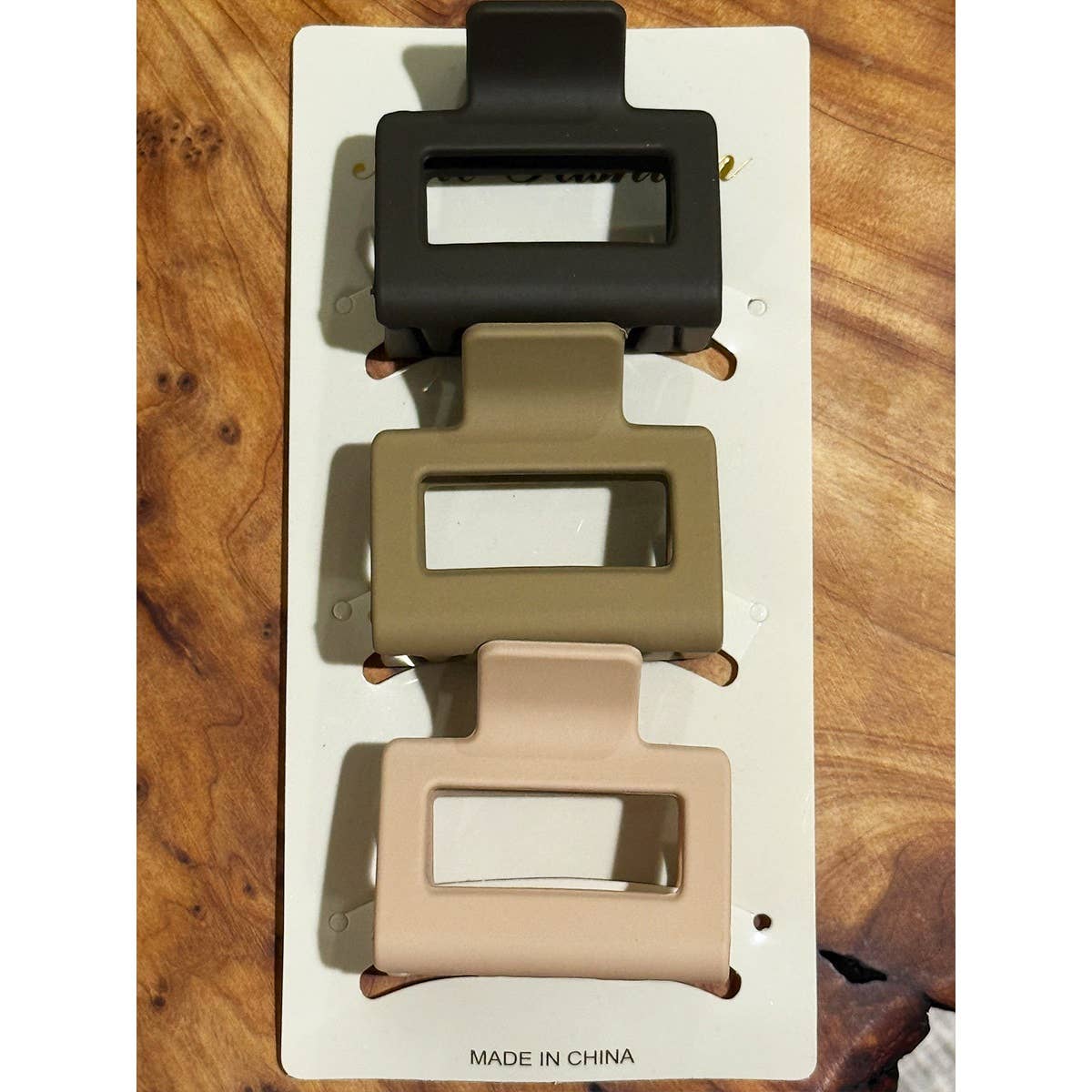 Neutral Color Medium Size  Rectangle Hair Claw Set for wholesale on Faire1