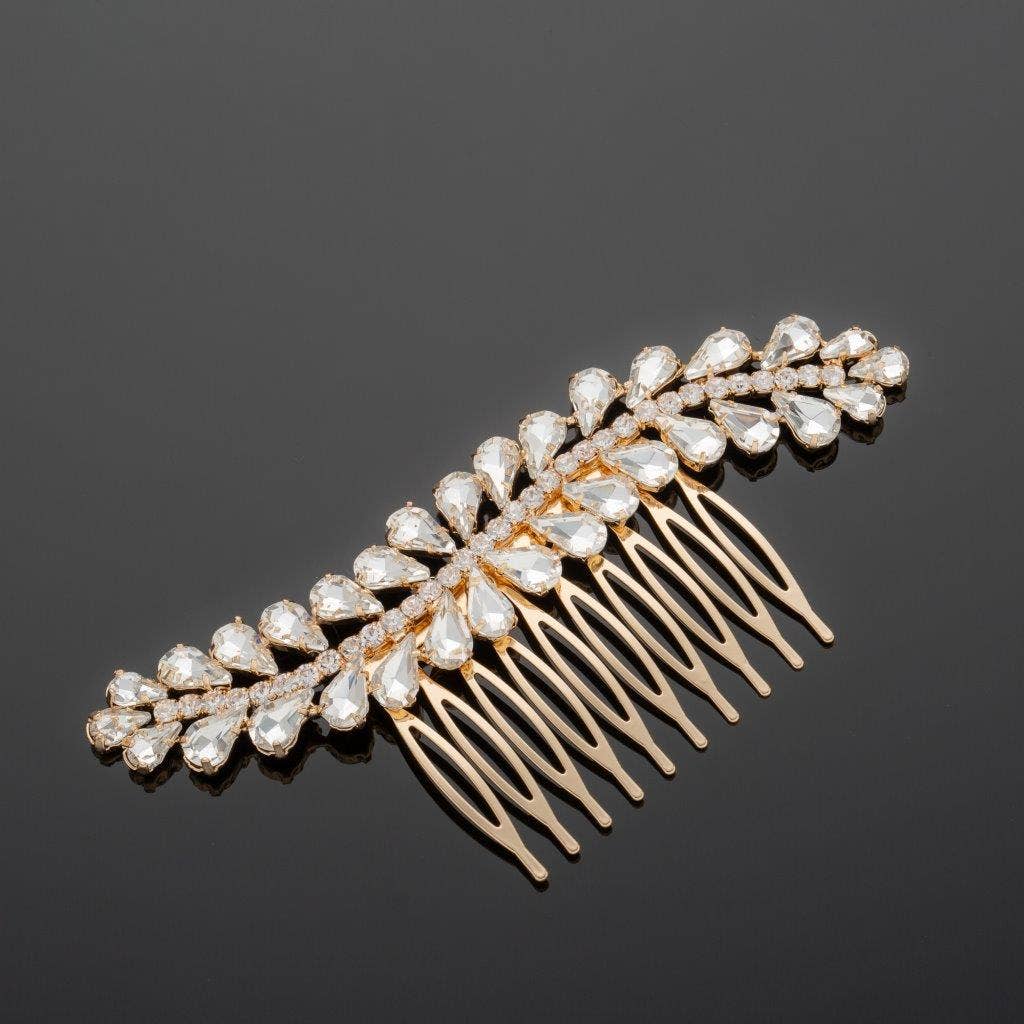 Cool Crystals - Venta al por mayor Horquilla para el pelo - Mujer - (69747-200) Peineta Dorada Transparente1