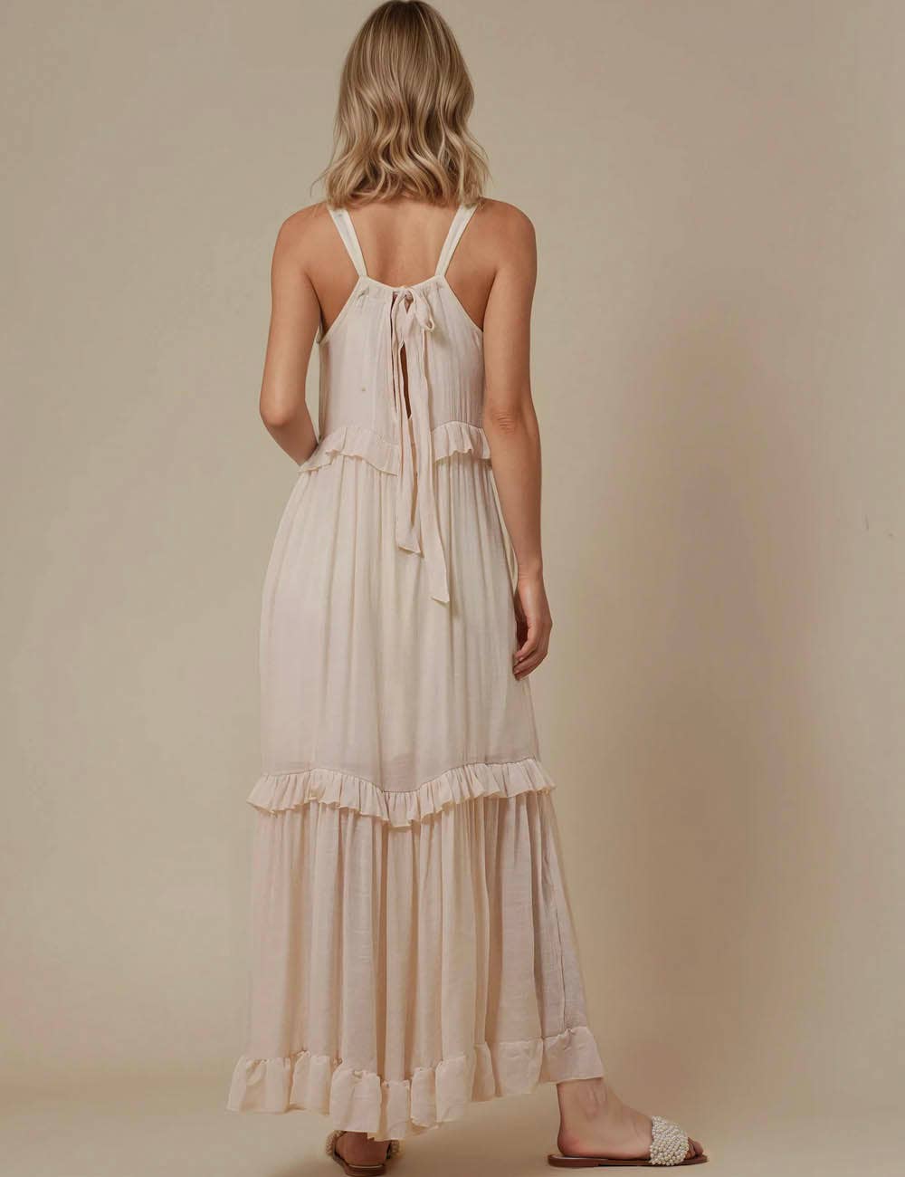 Sweetkama - Vendita all'ingrosso Vestito - Donna - Maxi abito quotidiano da donna con scollo tondo in boemia SKD2311919