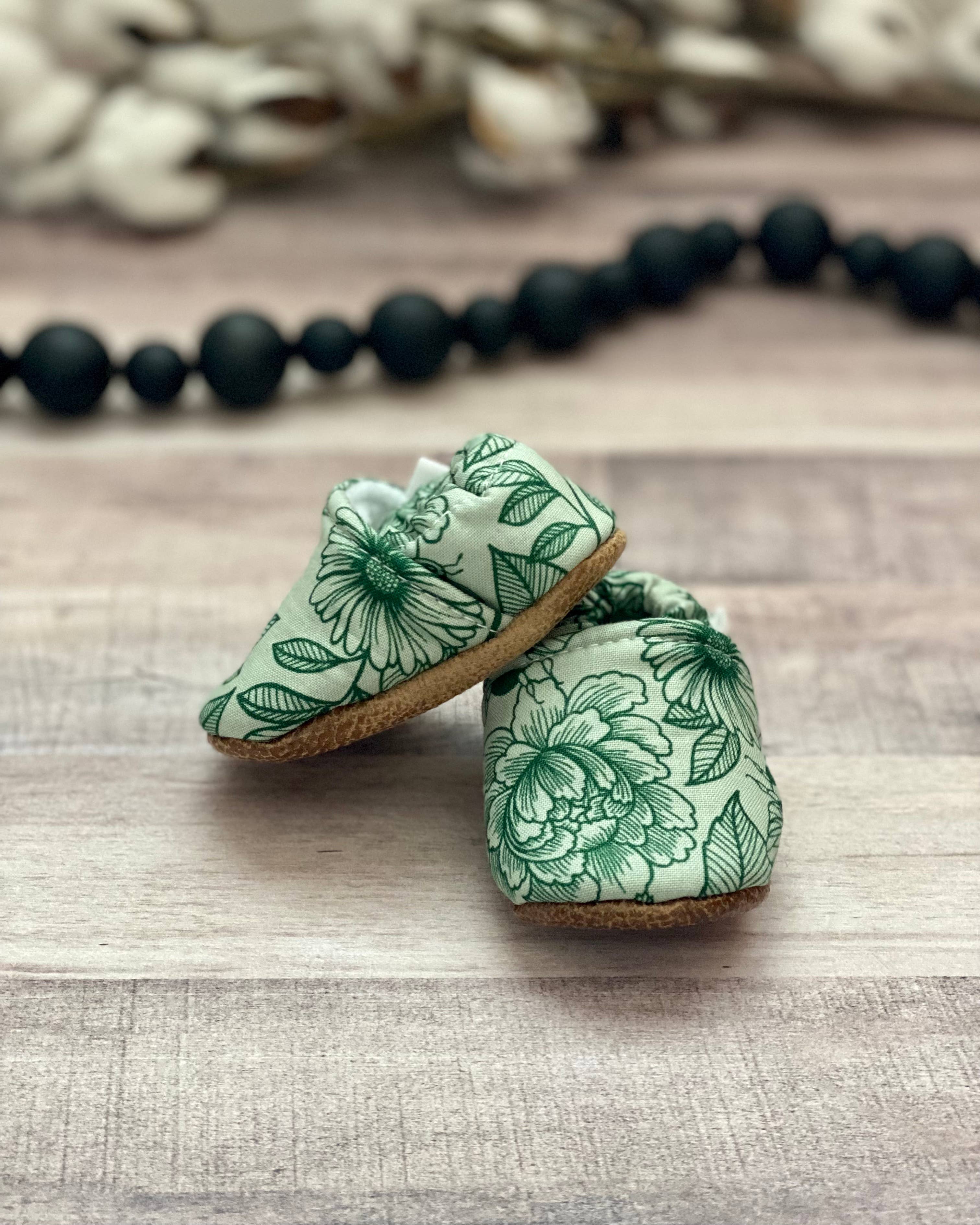Trendy Baby Mocc Shop - Vente Mocassins – enfant - Floral printanier vert2