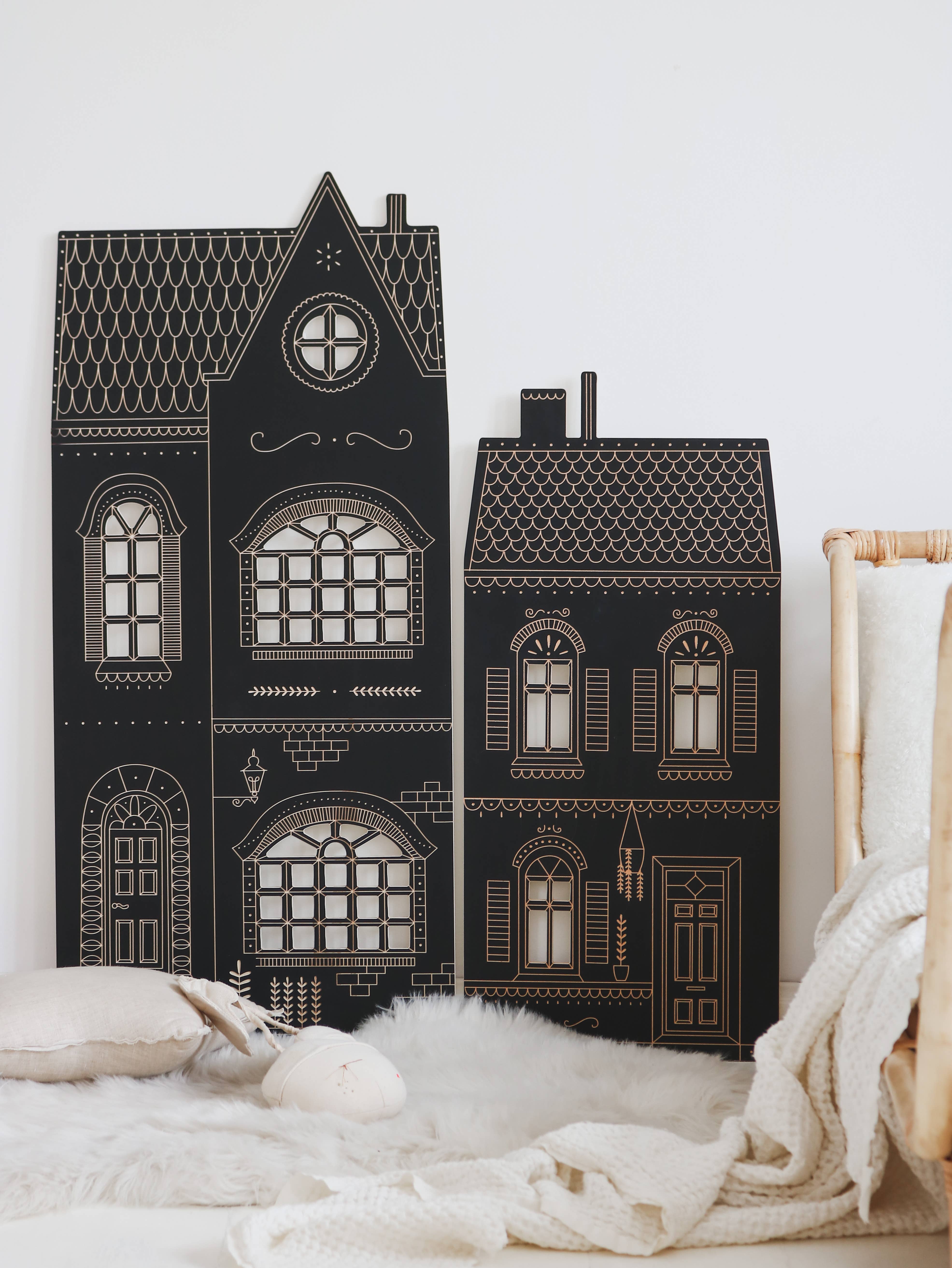 milin – Lousa - Crianças e bebés por atacado – Casa de habitação grande, lousa de madeira com giz7