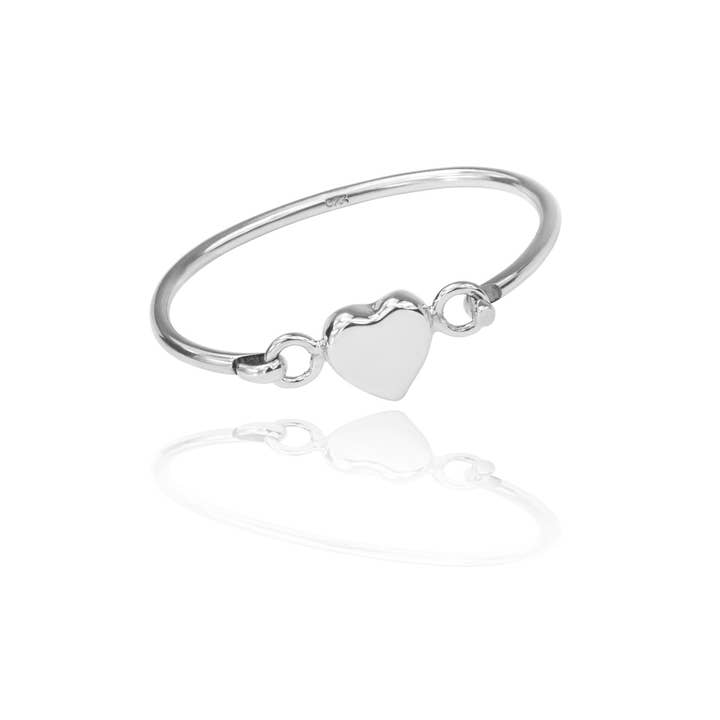 Kinderarmreif aus Sterlingsilber mit aufgeblasenem Herz. für den Großhandel von De Mexico