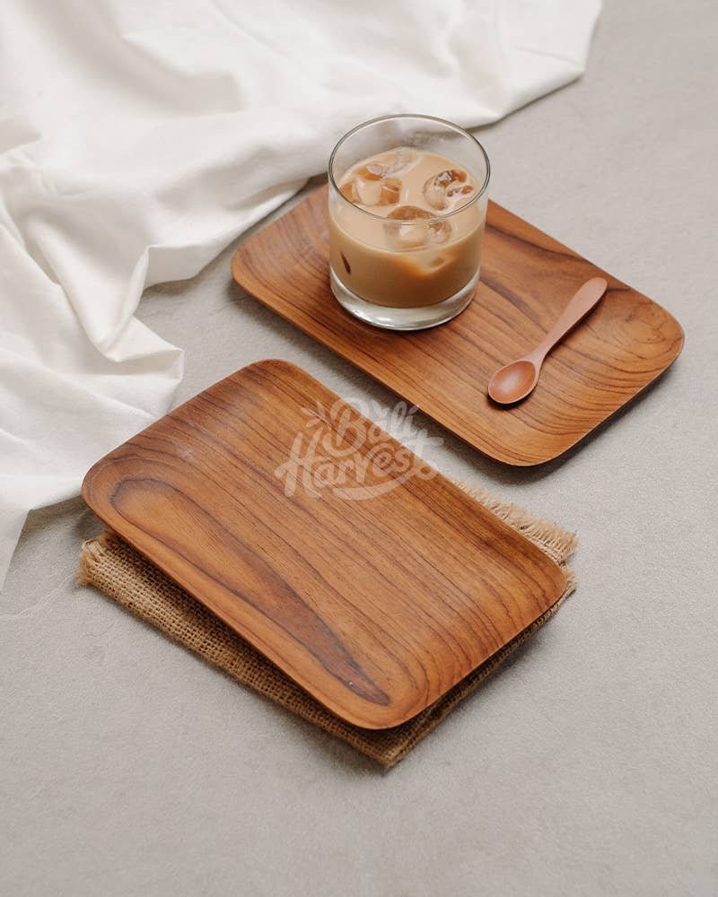 Bali Harvest – wholesale Serving tray – Rectangular Teak Wood Plate Tray Serving Dishes Pan Plate2