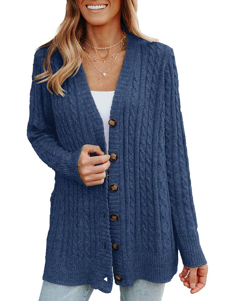 Wholesalesir - Wholesale Cardigan - Women's - Medium Length Knitted Cardigan Sweater Women's Long Sleeves2