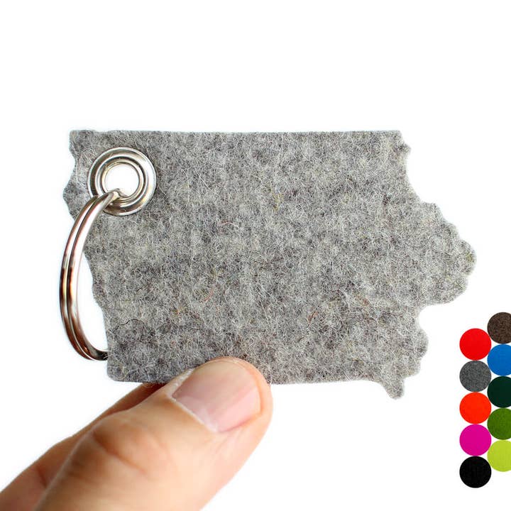 Iowa Felt Key Fob - USA-made from 100% Merino Wool for wholesale by Feltiva
