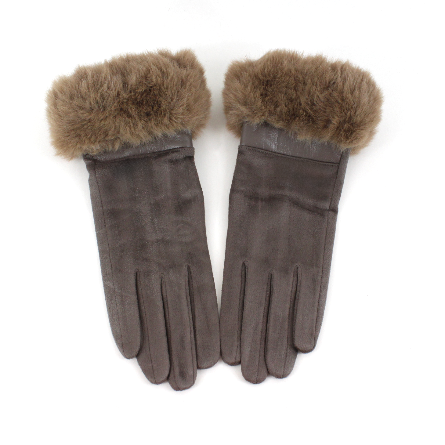 Pretty Persuasions - Wholesale Gloves - Women's - A25014 Suede-Like Gloves w/Faux Fur1