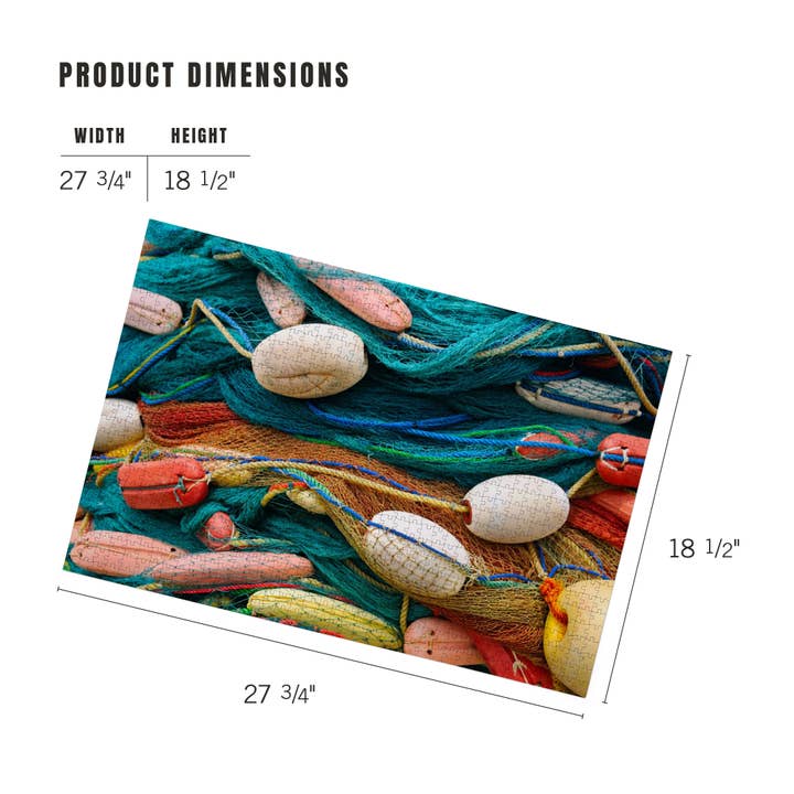 Lantern Press - Wholesale Puzzle – Adult - 1000 PIECE PUZZLE Colorful Display of Fishing Nets & Buoys4