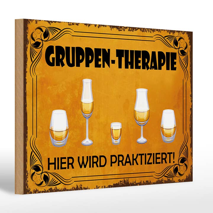 Panneau en bois Bière 20x30 cm Thérapie Pratiquée ici pour la vente par Femer