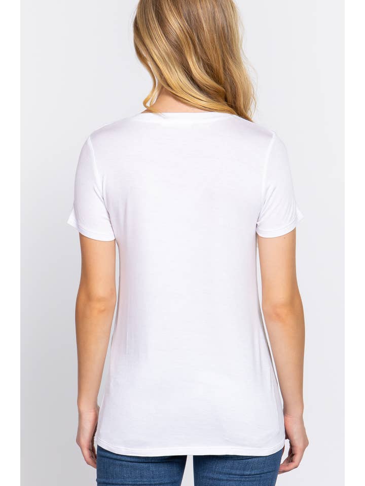 Active Basic | Active USA - Wholesale T-shirt – women's - Short Sleeve V-neck Top with Pocket9