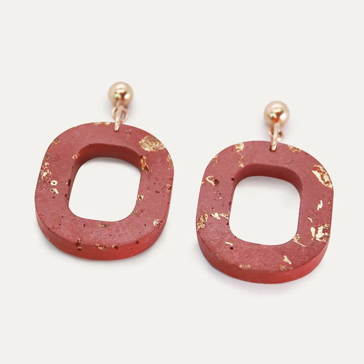 Curvilinear Betong Örhängen - Röd för wholesale av Doty Chou Objects