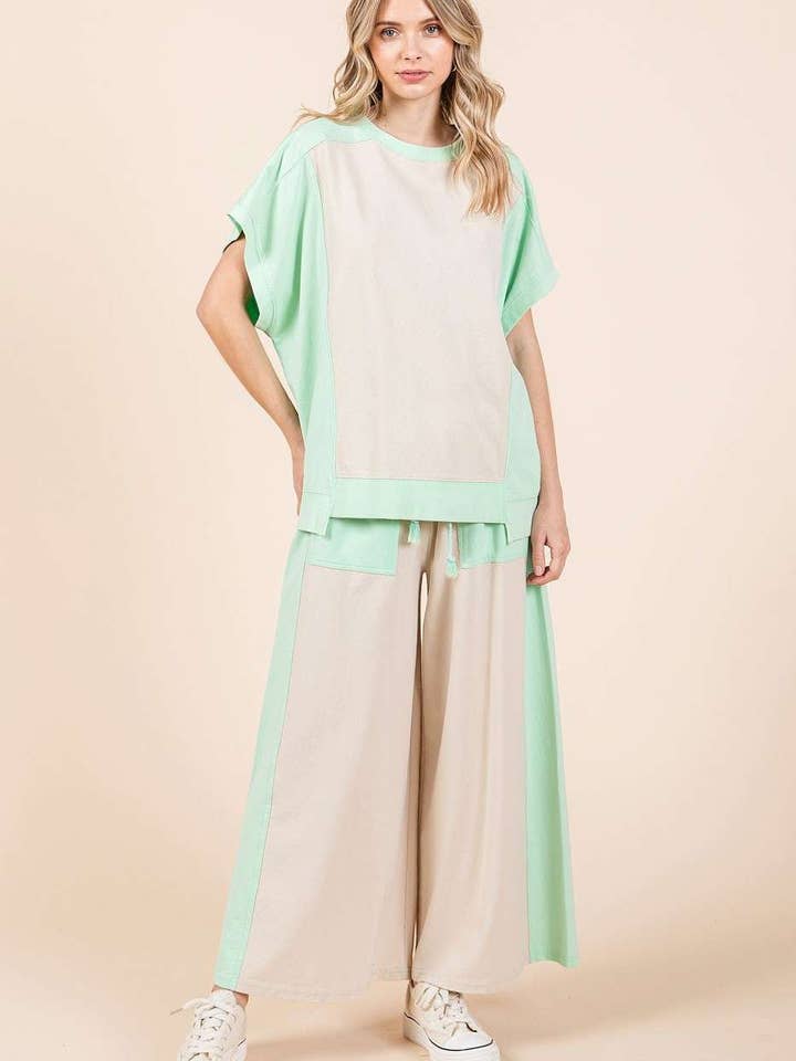 mittoshop – Großhandel Tunika – Damen – ÜBERGROSSES KURZARMSHIRT IM FARBBLOCKDESIGN4