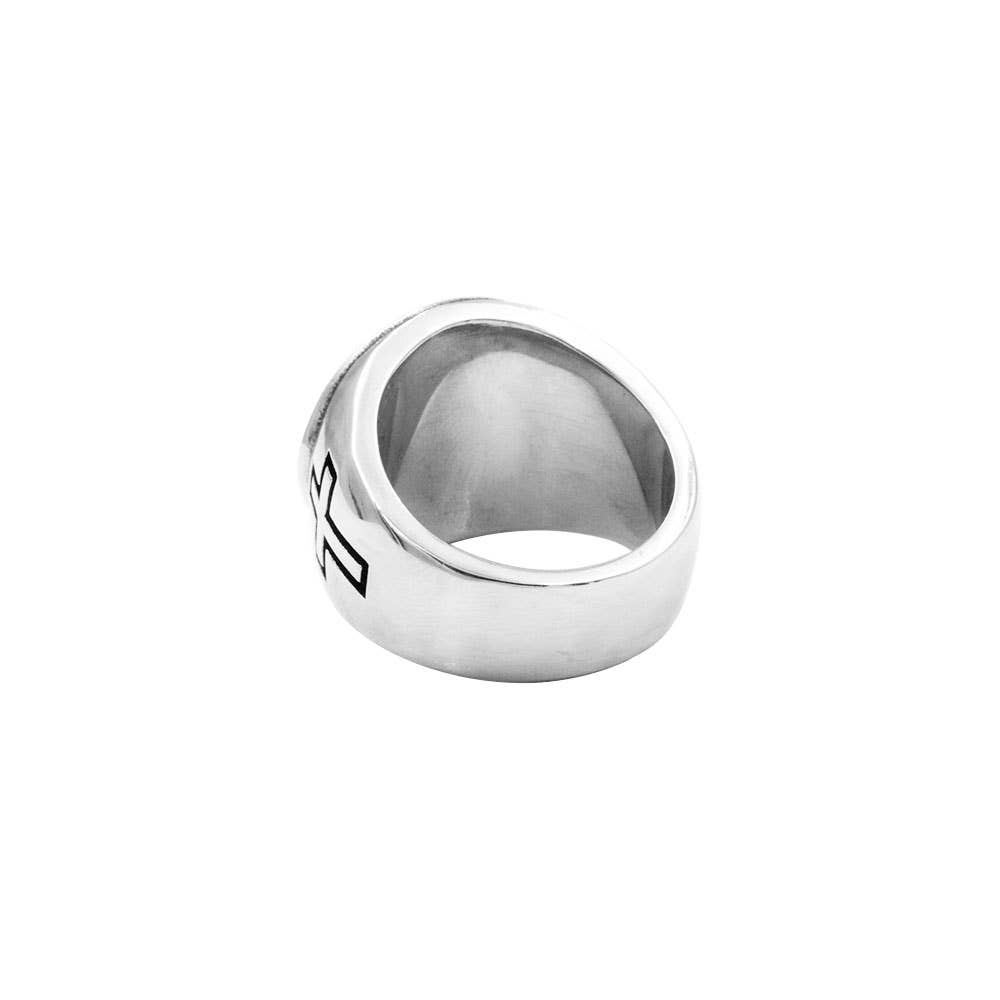 Awaken - Wholesale Signet Ring - Jesus Ring with Cross on the Side-A-3611