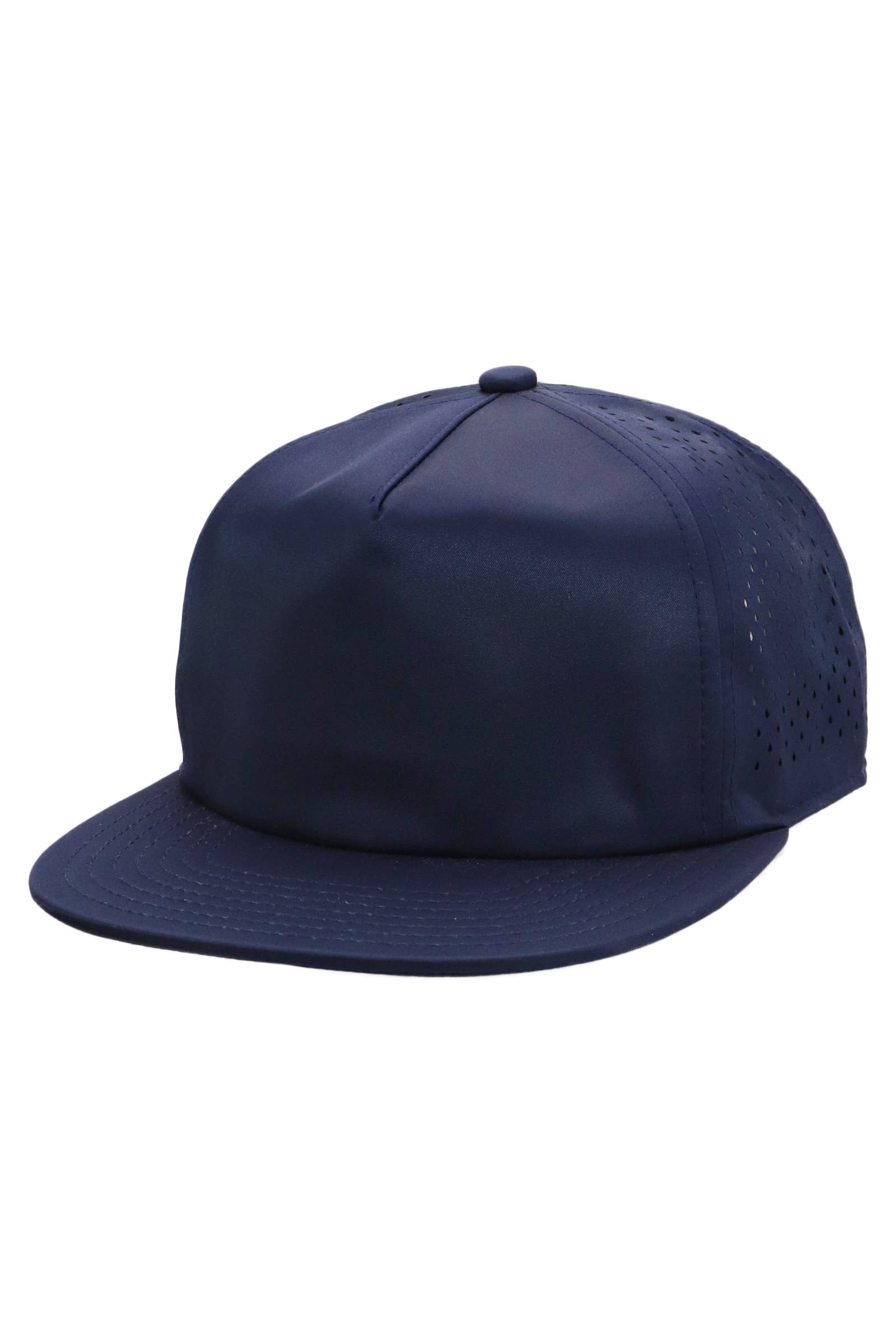 Cap Zone - Wholesale Flat Brim Cap - Unisex - Five Panel Unstructured Polyester Perforated Snapback6
