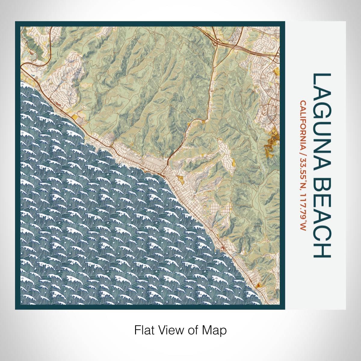 JACE.design – copos e garrafas térmicas por atacado – Copo de Mapa de Laguna Beach CA em Woodblock1