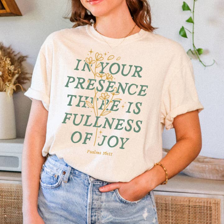 Fullness of Joy Scripture Tee for wholesale by Rooted Hill