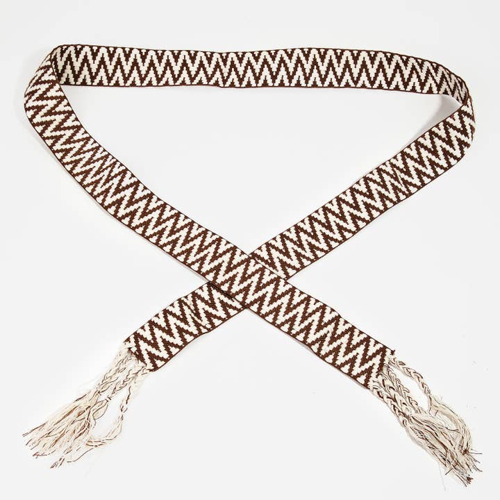 Collections by Fame Accessories - Wholesale Belt - Women's - Zig Zag Stripe Pattern Braided Belt