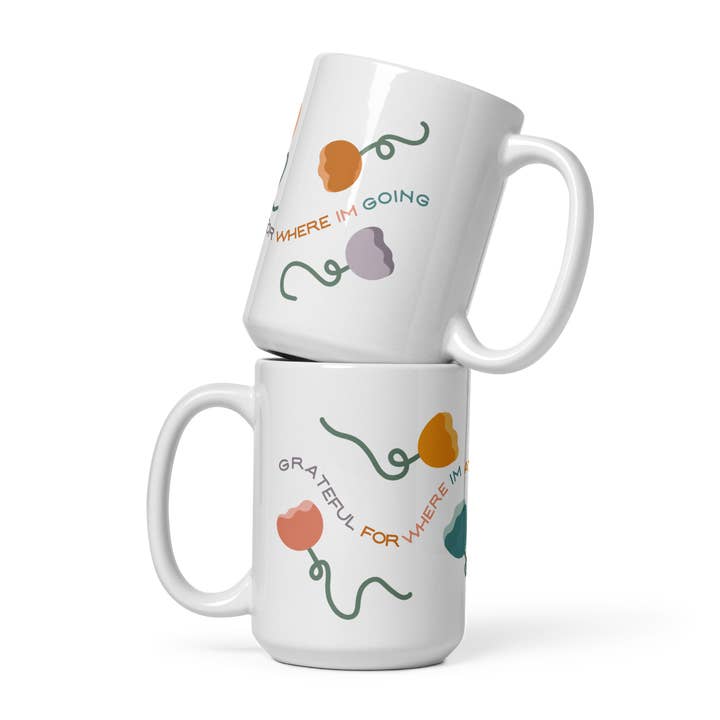Tazza Grateful For Where I'm At per la vendita all'ingrosso da parte di Hey Rosie Creations