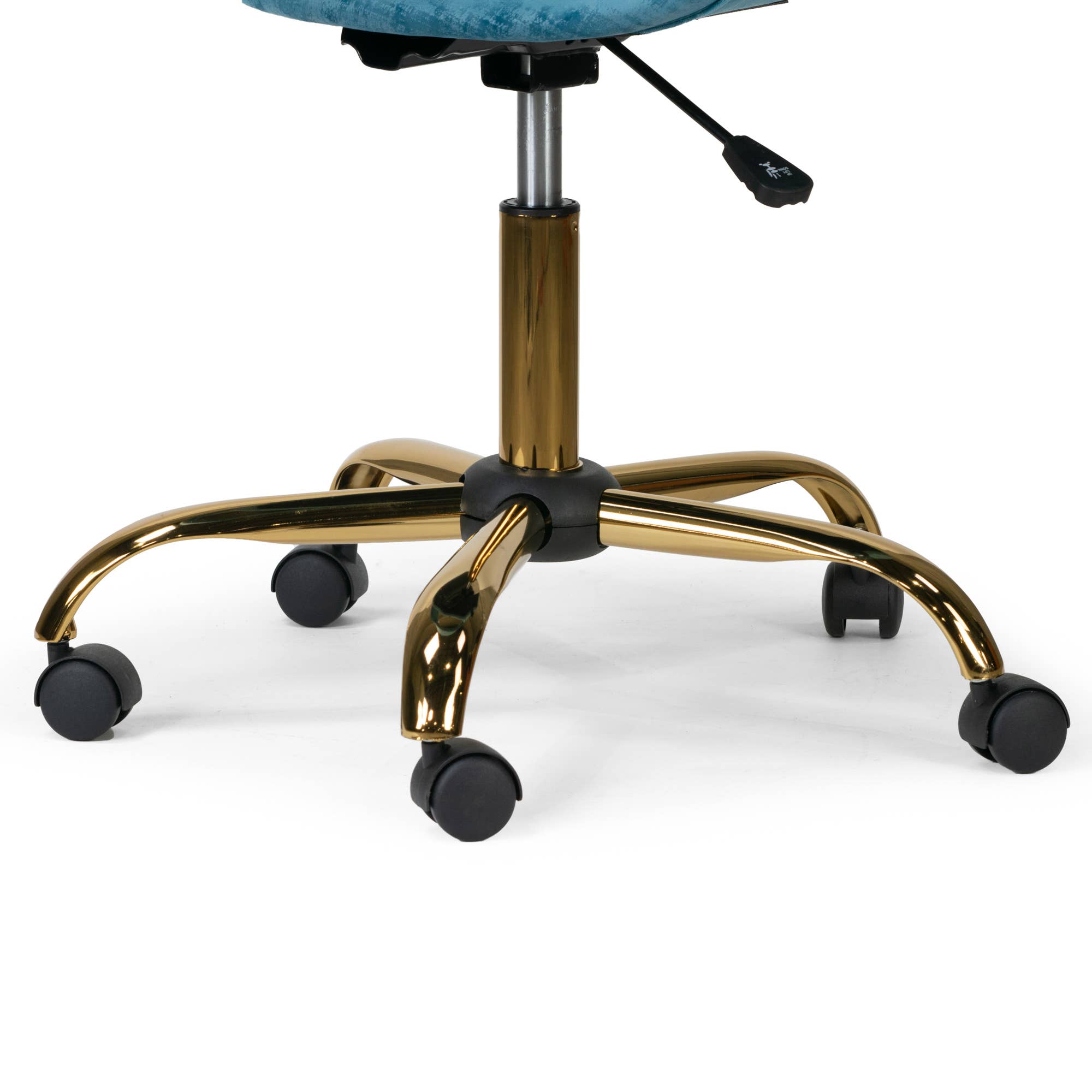 Glamour Home - Wholesale Chair - Amani Blue Velvet Office Chair with Golden Metal Base4