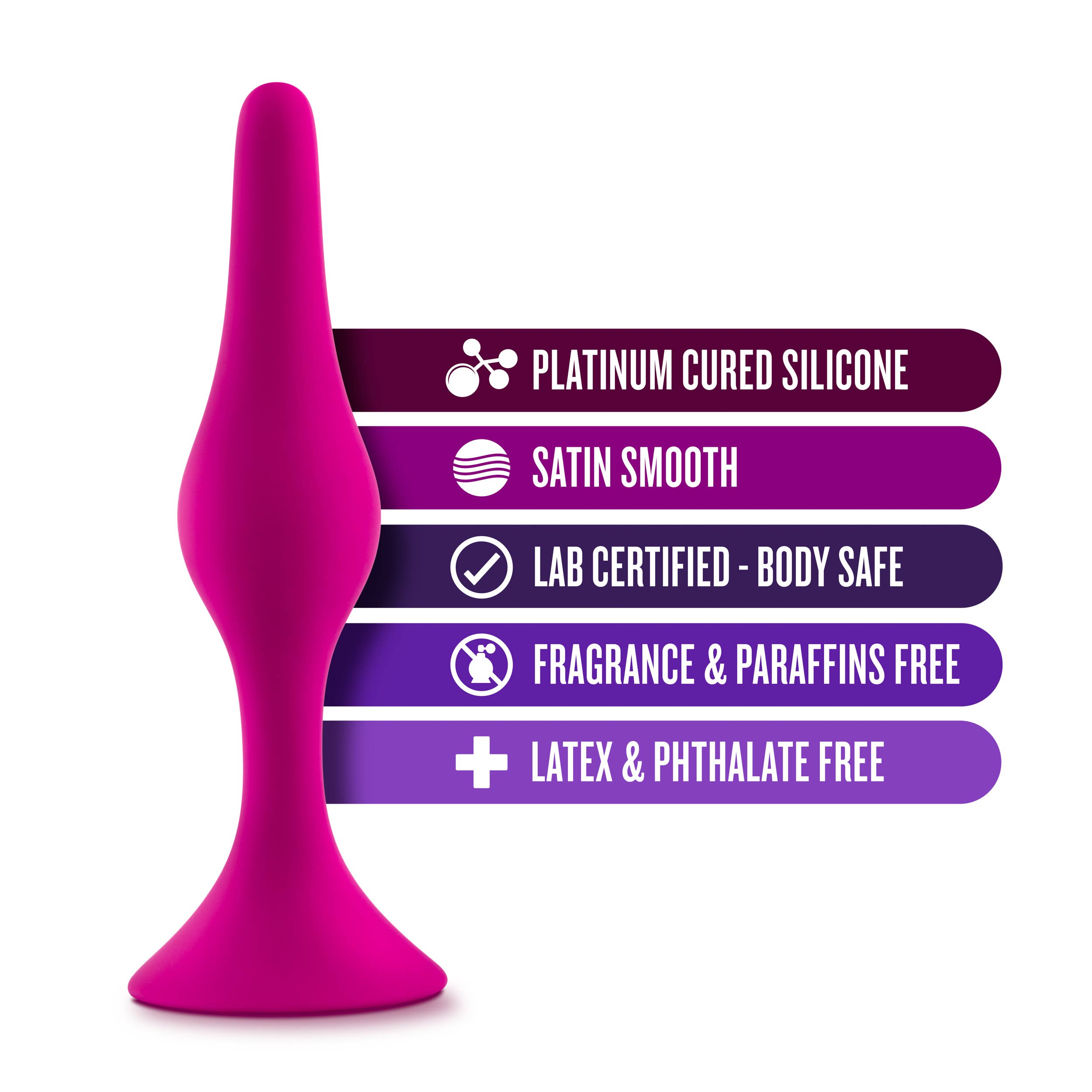 Blush - Wholesale Sex Toy - Luxe - Beginner Plug Small - 3.25" Puria Silicone Anal Toy1