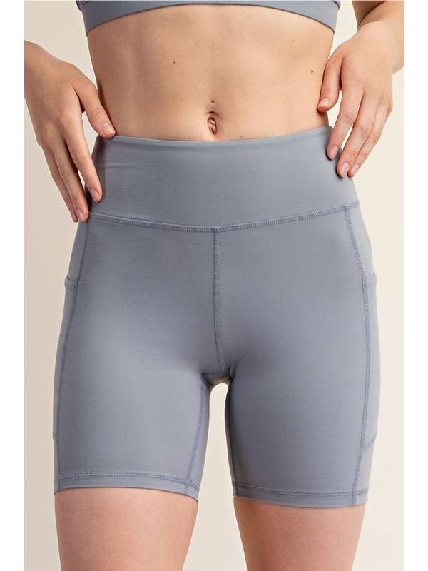 Sunday Morning - Wholesale Athletic Shorts - Women's - P406237-Butter Soft 6 Inch Biker Short with Pockets6