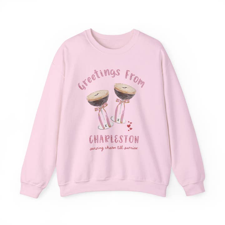 DIE GANZE NACHT IN CHARLESTON - Rundhals-Pullover für den Großhandel von Rebecca Illustrated