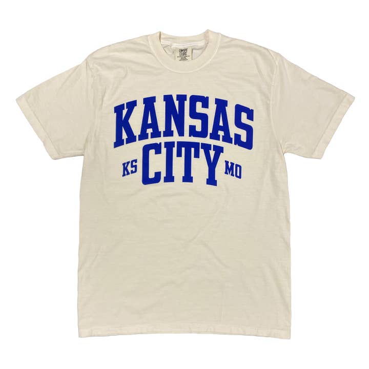 KSMO 2.0 Tee (Ivory/Blue) for wholesale by 1KC