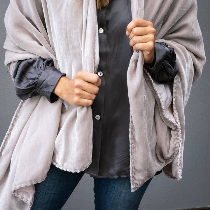 Her Shed Home Linens - Wholesale Wrap – Women's - Silk Velvet Cocoon Wraps5