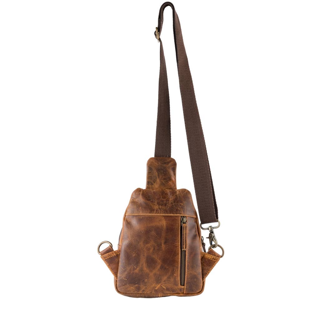 Sixtease Bags USA - Vendita all'ingrosso Borsa a tracolla - Donna - Borsa a tracolla unisex in vera pelle - Marrone rustico5