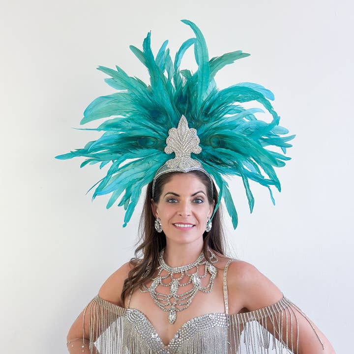 Zizi Seafoam Showgirl Feather Headpiece for wholesale by Zucker Feather Products