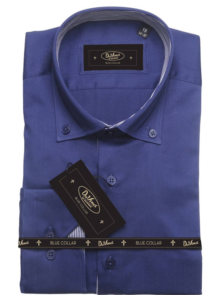 DA VINCI BLUE COLLAR | Button Down Collar for wholesale by Virgoan Wish LLC