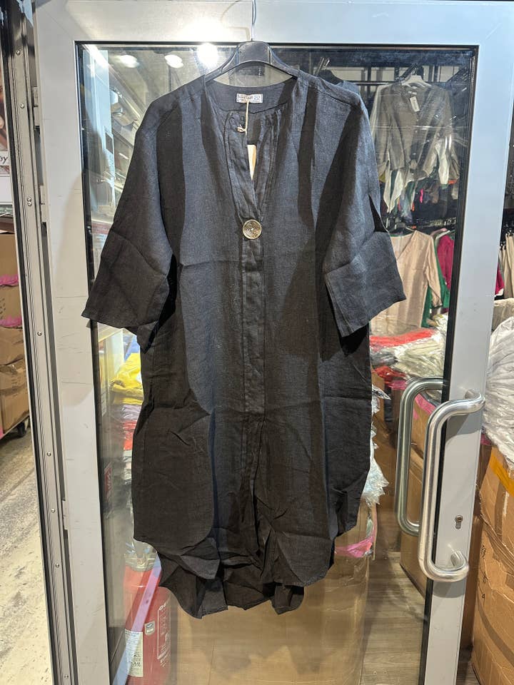 LÉA & LUC - Vente Robe – femme - Robes en 100% Lin avec un bouton REF. 554718