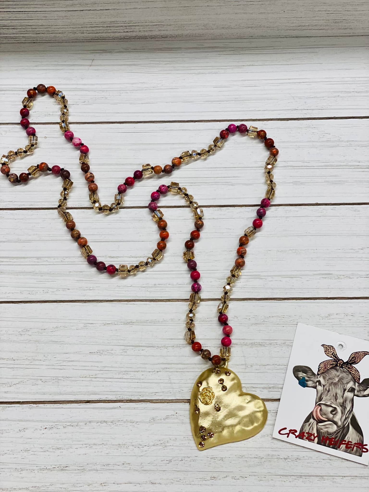 Crazy Heifers Wholesale - Wholesale Pendant/Charm Necklace - Gold Heart Necklace1