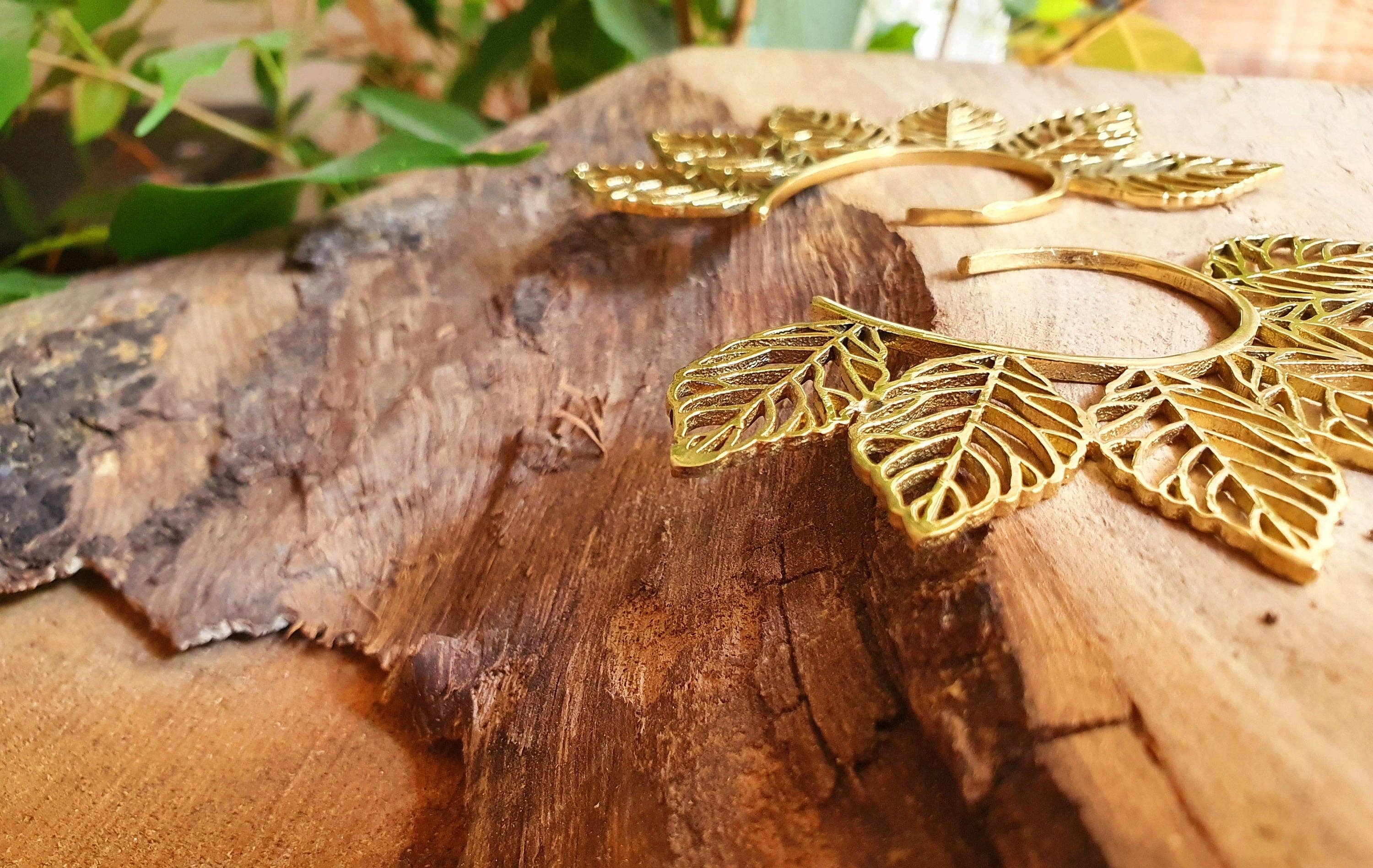 Kaali Boutique – wholesale Cuff/wrap earrings – Ear Cuff Brass Leaf design / Tribal / Boho / Costume / Fancy Dress / Cosplay / Festival Jewellery / Indian /2