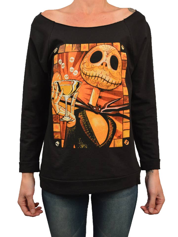Jack fejrer - kvinders ufærdige scoop hals sweatshirt for engroshandel hos Black Market Art