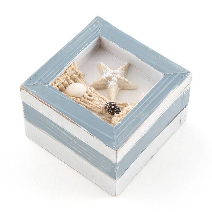 Cajas de madera con temática de playa (12) para venta al por mayor de Weddingstar Inc.