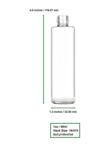 Best Bottles - Wholesale Spray Bottle - Cylinder Clear Bottle with Spray Pump-50ml(Multiple Caps)12