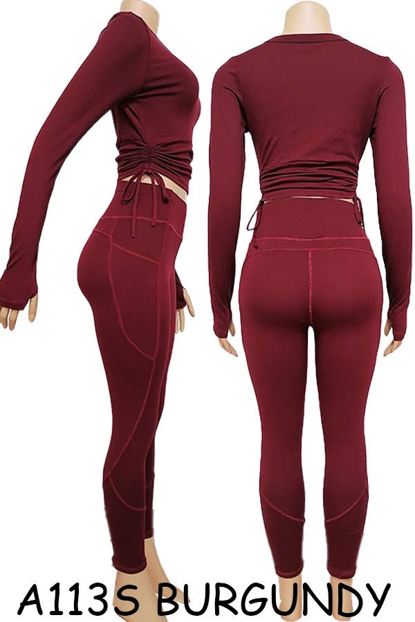 SSImport - Wholesale Activewear Set - Women's - A113S SPORTS YOGA POCKET LEGGINGS TOPS SETS MIX SIZES 12PCS11