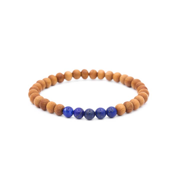 Lapis-lazuli en bois pour hommes 6 mm pour la vente par Karma Eleven