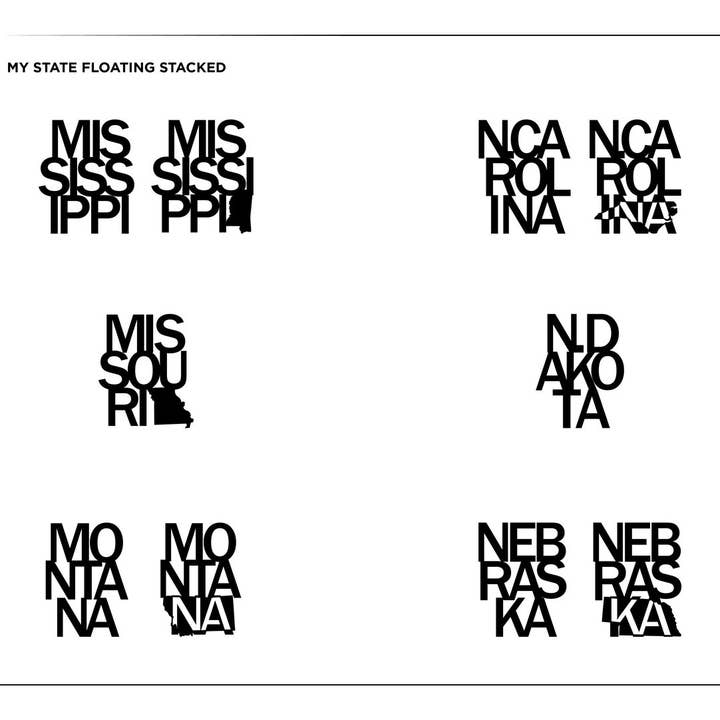 Grainwell - Wholesale Sign - State Name Floating Stacked6