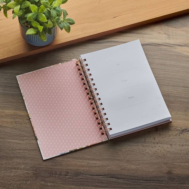 Christian Art Gifts - Wholesale Journal/Diary - Journal Wirebound Pink Floral Strength & Dignity Prov. 31:251