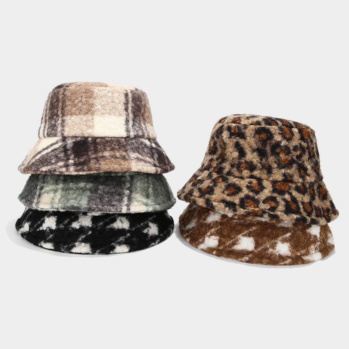 Dipped Shop - Wholesale Bucket Hat - Women's - Vintage Fuzzy Plush Thick Warm Bucket Hat DP25G7436